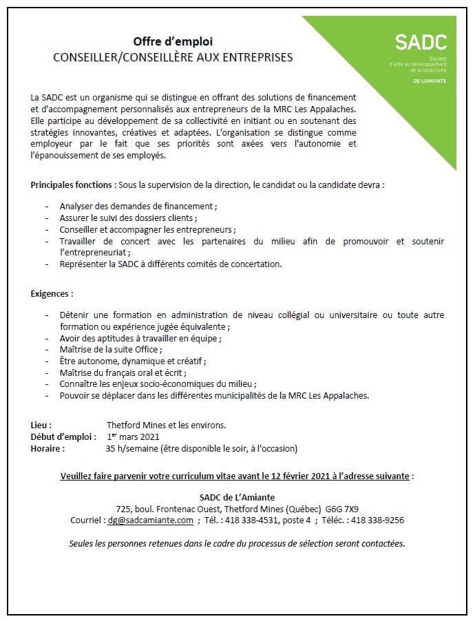 Offre demploi Conseiller